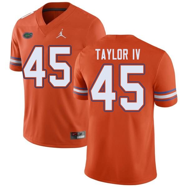 Men's NCAA Florida Gators Clifford Taylor IV #45 Stitched Authentic Jordan Brand Orange College Football Jersey CNX2565DR